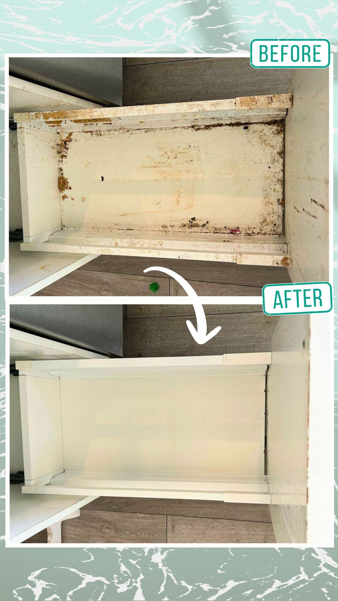 Cabinet before & after