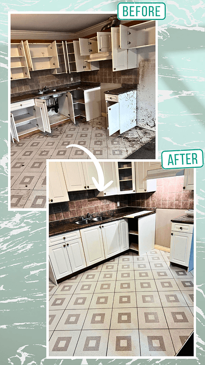 Kitchen before & after