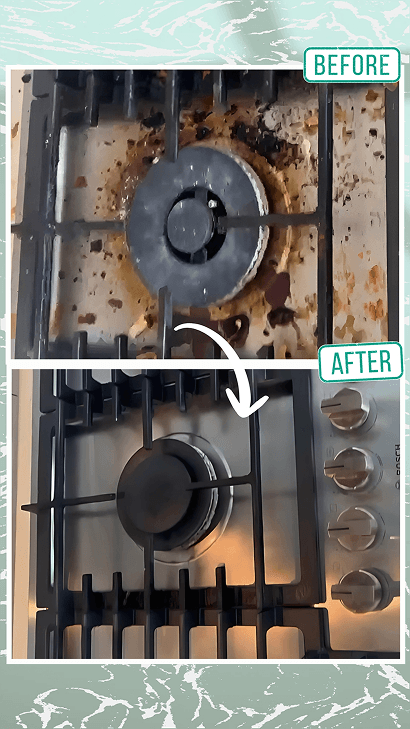 Stove before & after