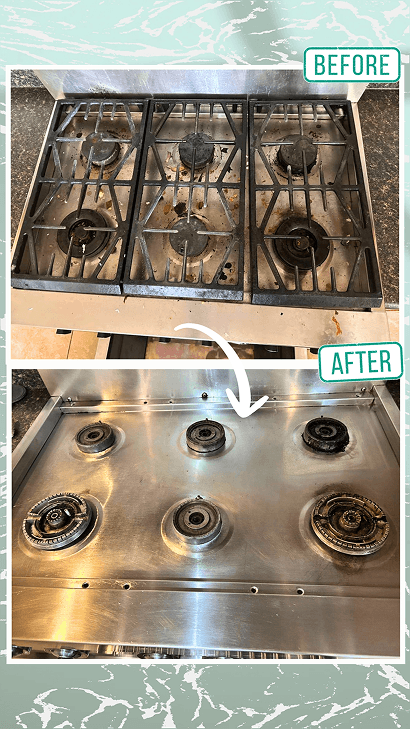 Stove before & after